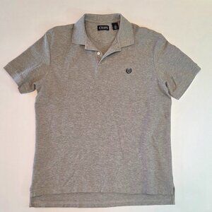 CHAPS Men’s Classic Heather Grey 100% Cotton Polo Shirt, Size L